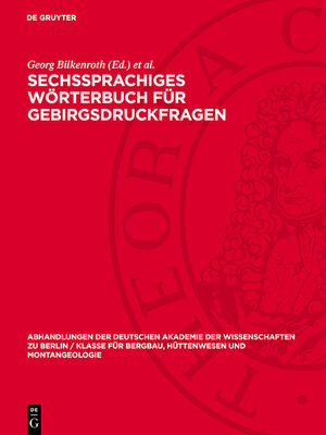 cover image of Sechssprachiges Wörterbuch für Gebirgsdruckfragen